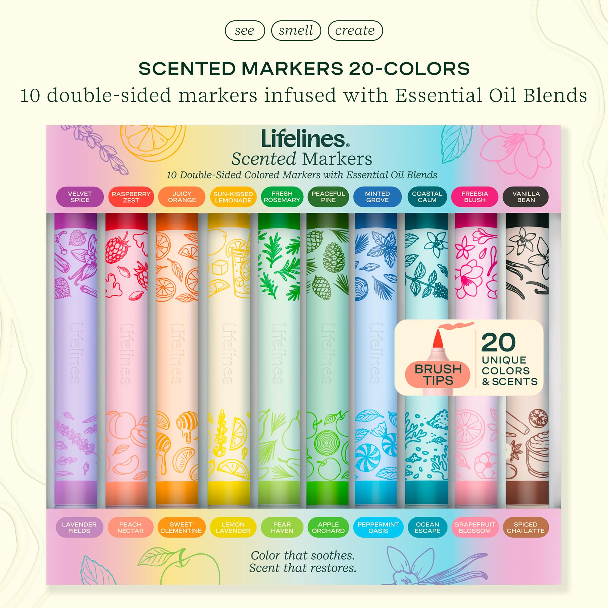 Amazon.com: Lifelines Scented Colored Markers, 10 Double-Sided